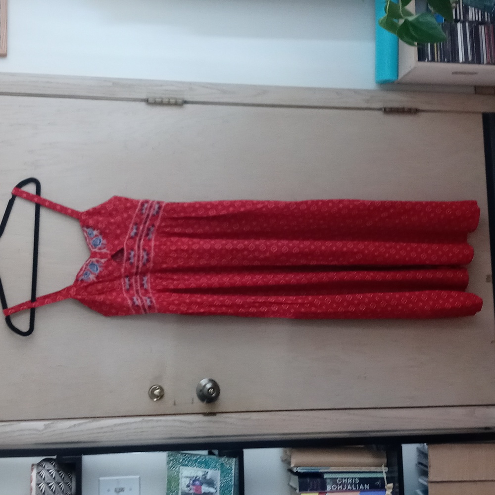 70s style Boho red festival dress